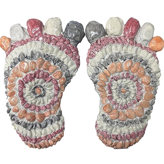 Garden Stepping Stones - Decorative Garden Stones for Patio, Deck, Garden or Sidewalk Faux Cobblestone Stepping Stones (Set of 2#A
