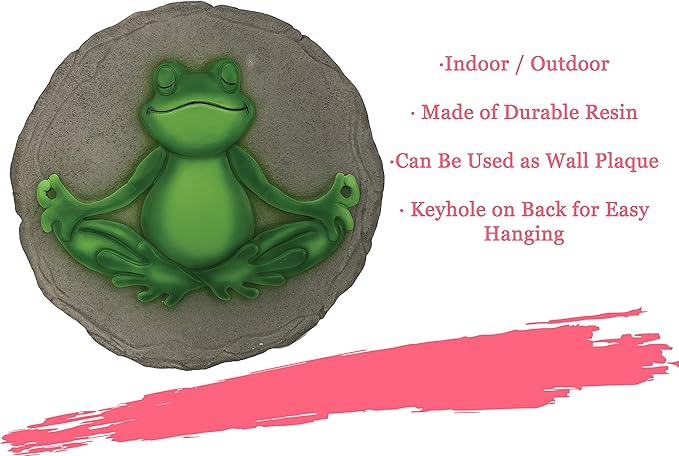 Spoontiques - Garden Décor - Yoga Frog Stepping Stone - Decorative Stone for Garden