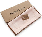 Solino Home Linen Pink Table Runner 60 Inches - Classic Hemstitch, 100% Pure Linen Coffee Table Runner 14 x 60 Inch Ideal for Dresser Tables - Halloween