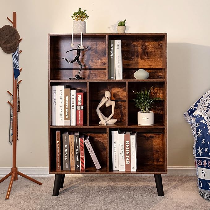 LEYAOYAO 3 Tier Cube Bookshelf - Modern Storage Organizer