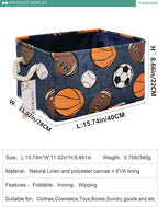 FANKANG Rectangular Laundry Basket Nursery Storage Fabric Storage Bin Storage Hamper,Gift Baskets(Navl-ball game)