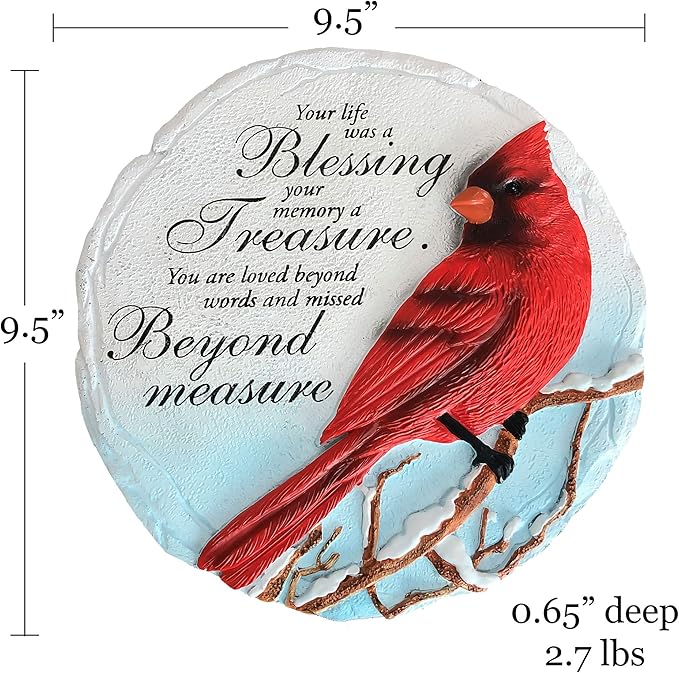 Spoontiques - Garden Décor - Cardinal Stepping Stone - Decorative Stone for Garden