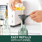 COOK WITH COLOR Glass Olive Oil Bottle Dispenser - 2 Pack- 17oz Oil and Vinegar Cruet - Olive Oil Carafe Decanter for Kitchen