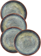 Ceramic Dinner Plates Dish Set,Set of 4,for Lunch snacks -Microwave Oven & Dishwasher Safe,Scratch Resistant,Dinnerware Kitchen Porcelain Serving Dishes 10 Inch Round