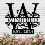 Custom Metal Signs | Last Name Sign | Split Letter Monogram Wall Decor | Custom Outdoor Signs | Personalized Wedding Gift | Housewarming Couples Gift | Outdoor Metal Sign | Metal Art