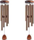 Large Aluminium Wind Chimes 37" Inches to Create a Zen Atmosphere Suitable for Outdoor, Garden, Patio Decoration Wind Chimes with Wind Catcher Suitable as A Gift for Unisex(2 Pack Coffe)