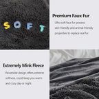 GONAAP Fuzzy Faux Fur Throw Blanket Dark Grey Super Soft Cozy Plush Fuzzy Shaggy Blanket for Couch Sofa Bed (Dark Grey, Throw(50"x60"))