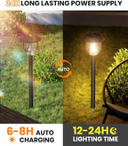AOSEA Bright 10 Pack Solar Lights Outdoor IP65 Waterproof,LED Solar Lights for Outside,Landscape Lighting,Garden Decorative for Yard,Patio,Landscape,Pathway,Sidewalk,Driveway,Lawn (Warm)