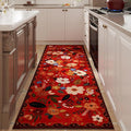Runner Rug for Hallways Kitchen Rug Non Slip 2'6''x8' Washable Runner Rugs with Rubber Backing Soft Floral Carpet Runner for Hallways, Kitchen, Laundry, Bedroom, Bathroom(Red)