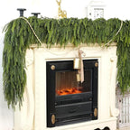16FT Christmas Norfolk Pine Garland -1PCS, Artificial Pine Needles Garlands Faux Greenery Fake Garland for Holiday Fireplace,Table,Window,Stairs,Mante,Indoor Outdoor Decor