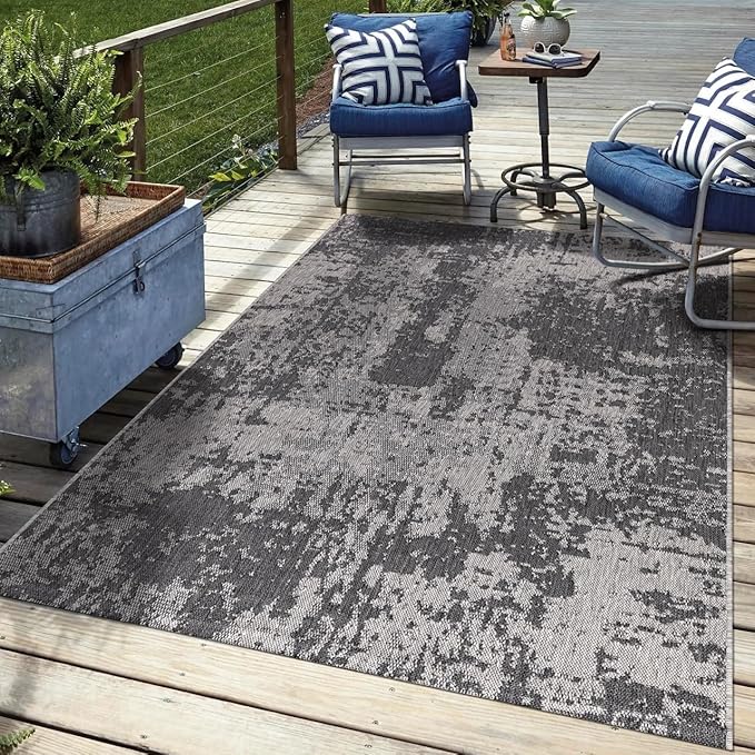 Keen Home Design Terrace Outdoor Area Rug - 10x14 Washable Indoor/Outdoor Rug for Patio, Kitchen, Balcony, Beach, Garden, Deck and Porch, Size: 10'x14'