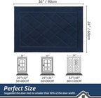 BEQHAUSE Dirt Trapper Door Mat 24" x 36", Doormat Non-Slip Entryway Rugs Washable, Dog Door Mat Stain Resistant and Absorbent Welcome Floor Mat for Front Back Door, Muddy Wet Shoes & Paws, Navy Blue