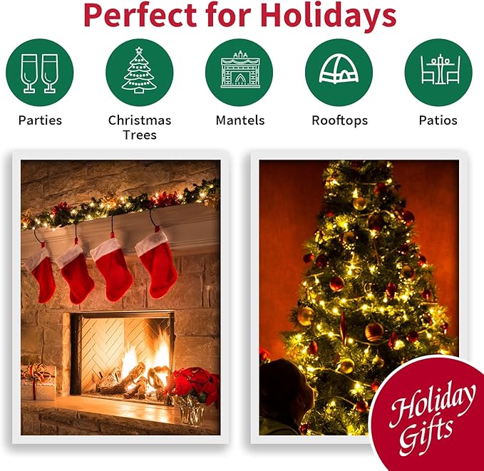 100 Count Warm White - String Lights - 21.6FT LED Christmas Lights, Mini led Lights for Indoor Outdoor Home Holiday Party Wedding Independence Day Decoration