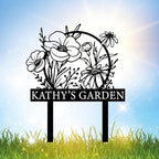 Personalized Metal Garden Sign with Stake, Custom Garden Decor for Outdoor, Custom Family Name Sign, Patio Decorations, Lawn Art, Farmhouse Decorative, Housewarming Gift (CstmDesign12)