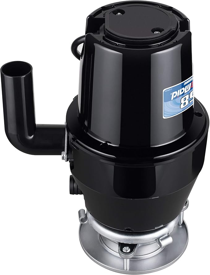 Waste Maid 10-US-WM-258-3B Garbage Disposal Anti-Jam Stainless Steel Food Waste Grinding System, 1/2 HP Mid Duty, Black