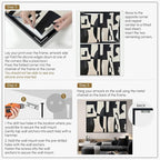 SIGNWIN 36"x46" Extra Large Framed Wall Art Black and White Abstract Geometric Design, Minimalist Modern Print for Home Living Room Bedroom Decor (Frame Assembly Required)