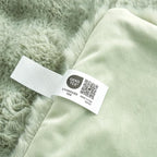 Cozy Bliss Faux Fur Throw Blanket for Couch, Fuzzy Soft Plush Thick Bubble Blanket for Sofa Bedroom Living Room, 50 * 60 Inches Sage Green