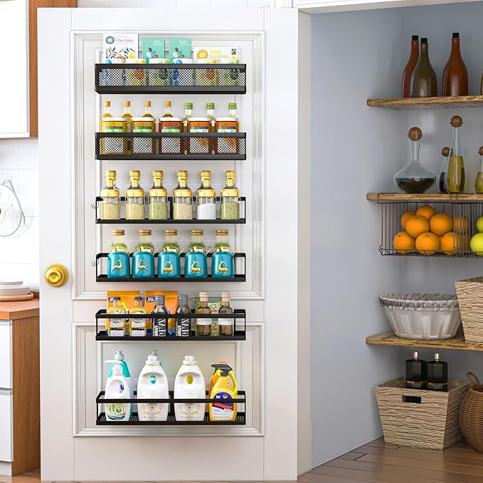 PUSDON Metal Wall Hanging Basket 2 Packs DIY Suitable for Multiple Scenes - Large Black Guardrail