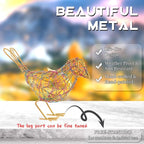 Modern Table Decor Set of 3 - Handmade Metal Bird Sculptures with Colorful Wire Weaving, Multi-Pose Rustic Home Accent & Christmas Tree Ornaments