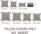 Fancy Homi 2 Packs Neutral Grey Decorative Throw Pillow Covers 16x16 Inch for Living Room Couch Bed, Rustic Farmhouse Boho Home Decor, Soft Corss Patchwork Corduroy Textured Square Cushion Case 40cm