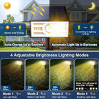 Solar Spot Lights Outdoor, 10 Pack Outdoor Solar Lights for Yard Waterproof, 4 Lighting Modes Solar Landscape Spotlights, Auto On/Off Solar Powered Flood Lights Garden Pathway(Warm White)