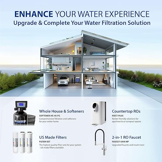 APEC Water Systems ROES-50 Essence Series Top Tier 5-Stage WQA Certified Ultra Safe Reverse Osmosis Drinking Water Filter System with Extra High Capacity Pre-Filter Set Stage 1-3