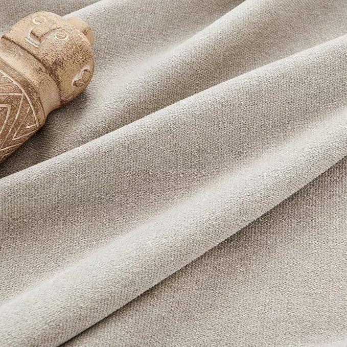 Joydeco Faux Linen Curtains 72 Inch Length 2 Panels Set, Light Filtering Curtains for Bedroom, 52 Inches Wide Living Room Drapes with Rod Pockets (52x72 inch, Birch)