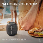 Ultimate Ears WONDERBOOM 4 Waterproof Bluetooth Outdoor Speakers with Big Bass & 360-Degree Sound, Dustproof Floating Wireless Speaker, 131ft Range - Black