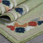 Beverly Rug Outdoor Rug 8x10 Modern Bordered Area Rugs for Indoor and Outdoor Patio Easy to Clean Non Shedding Living Room Porch Garden Washable Outside Carpet (8 x 10 Green)
