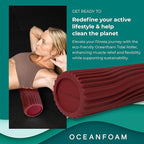 Oceanfoam Tidal Roller - Maroon - Muscle Massage Foam Roller for Back Pain & Stretching - Firm and Ergonomic Wide Wave Textured - Yoga, Athletics, & Wellness - Full Size, 20" x 5"
