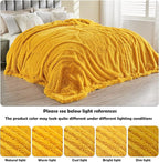 GONAAP Fuzzy Faux Fur Throw Blanket Twin Size Mustard Yellow Super Soft Cozy Plush Fuzzy Shaggy Blanket for Couch Sofa Bed (Mustard Yellow, Twin(60"x80"))