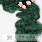 Emerald Green 6 Pack Cheesecloth Table Runner 10FT Boho Fabric Rustic Cheese Cloth Table Runner for Wedding 20 x 120 Inch Long Bridal Shower Baby Shower Gauze Sheer Birthday Party Table Decorations
