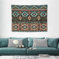 HZOHNAGO Aztec Tapestry Turquoise Blue and Brown and Native American Tribal Pattern Printed Wall Tapestry Wall Hanging for Bedroom Living Room Dorm 40" W x 30" H