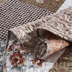NEWLAKE Quilt Bedspread Sets-Checkered Floral Reversible Coverlet Set,Queen Size