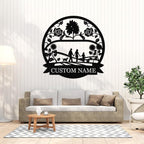 Personalized Family Name Sign, Custom Family Signs Metal Wall Decor, Family Wall Art, Metal Signs Customized, Family Wall Decor for Living Room, Rustic Hanging Decoration Sign, Housewarming Gifts