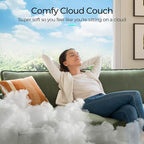 LINSY HOME Modular Sectional Sofa - 123'' Oversized Corduroy Cloud Couch L Shaped Couch with Movable Ottoman Soft Modern Comfy Sofa for Living Room Apartment Office, Green