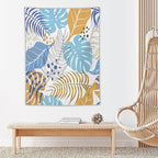ICMOLYYENLO Tropical Palm Leaves Wall Tapestry, Wall Art for Room Decoration Beautiful Wall Hanging for Bedroom Living Room Dormitory Apartment 60x80 Inch