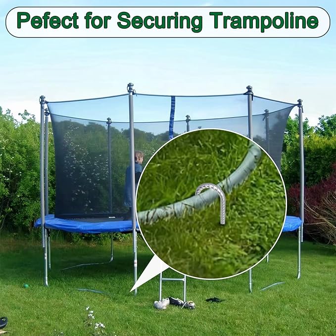 12 Inch Rebar Ground Stakes Heavy Duty J Hook 55 Pack Metal Spikes Galvanized Ground Anchors Tent Stakes for Fence, Bounce House, Gazebos and Outdoor Decorations Inflatables