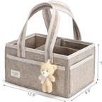 PeraBella Diaper Caddy Organizer with Handle, Baby Shower Gifts Basket Bag, Registry Search Must Haves Items, Nursery Storage Organizer for Newborn Girl Boy, Baby Bag Essentials, Car Diaper Caddy Cart