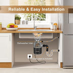 Trifecte Garbage Disposals with Power Cord, Coutinuous Feed Food Waste Disposal with Sound Reduction (EM 200)