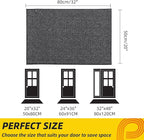 JSEI Dirt Trapper Door Mat 20"x32" Non-Slip Washable Entrance Mat, Dog Doormats, Absorbent & Fade-Resistant Floor Mats, Low Profile Welcome Mats for Entryway, Front Door, and Inside Entrance,Dark Grey