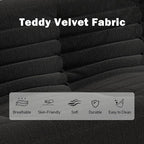 Big Bean Bag Chairs for Adults, 3 Seater Large Bean Bag Chair Sofa, Fireside Chair Lazy Sofa Chair with High Density Comfortable Foam, Modern Bean Bag for Living Room, Bedroom, Office (Black)