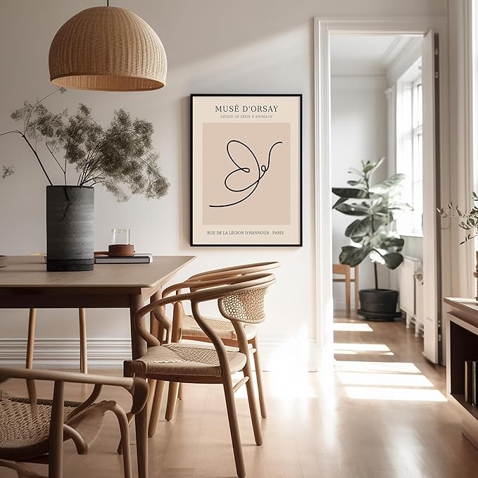 Poster Master Vintage Poster - Retro One Line Butterfly Drawing Print - Butterfly Line Art - Minimal Gift for Him, Her, Animal Lover - Abstract Decor for Home, Office, 24x32 Unframed Wall Art
