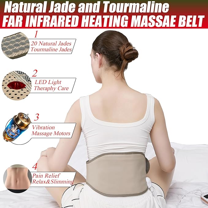 Slimming Electric Belt Hot Compress Electrified Heating Massage Pads for Lower Back Pain Far Infrared Heating Pads Lower Back Abdomen 7 Heat Settings up to 149°F