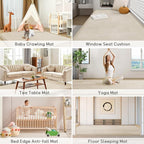 Baby Play Mat for Floor Tummy Time Mat Nursery Rug Muscle Mat Area Rug Playroom Rug Tatami Mat Memory Foam 1.3" Thick Beige Crawling Mat for Babies,Toddlers, Infants, Kids,Floor Mat