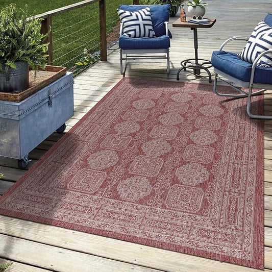 Keen Home Design Terrace Outdoor Area Rug - 9x12 Washable Indoor/Outdoor Rug for Patio, Kitchen, Balcony, Beach, Garden, Deck and Porch, Size: 8'10"x12'