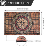 CHICHIC Rectangle Entrance Door Mat Large 24 x 36 Inch High Traffic Area Entry Way Doormat Front Door Rugs Outdoors Heavy Duty Welcome Mat, Non Slip Rubber Back Low Profile for Garage