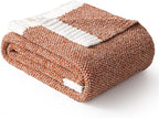 MIULEE Fall Burnt Orange Super Soft Throw Blanket for Couch, Cozy Fluffy Warm Throws Knit Blankets for Sofa, Bed, Chair, Living Room, Camping, Picnic, 50 x 60 inch