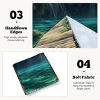 BSFHH Nature Tapestry Forest Tree Sea Cave Wall Hanging, Stream Through Rainforest Landscape Wall Art Tapestry for Bedroom Living room (Waterfall, 90"×70", Unframed)
