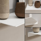JOOM White Metal Floating Shelf - Small Bathroom Display Shelf for Wall Storage (White, 16 in)